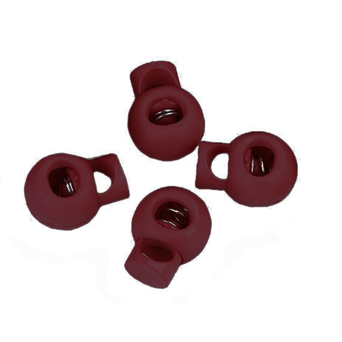 4 runde Kordelstopper - 15 x 19 mm - für Kordeln mit max. 4 mm Durchmesser