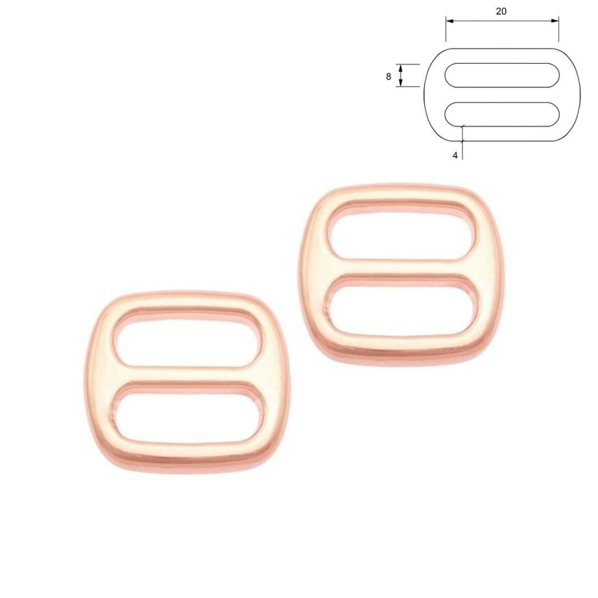 Leiterschnalle Metall 2 Stück - roségold