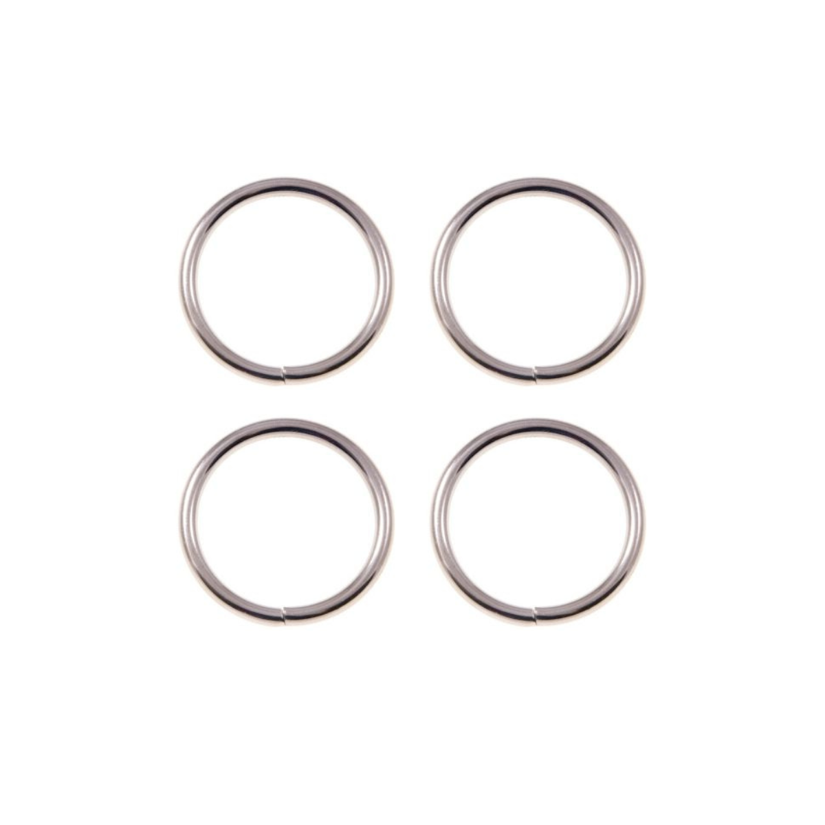 O-Ring Rundring Metall 4 Stück - silber