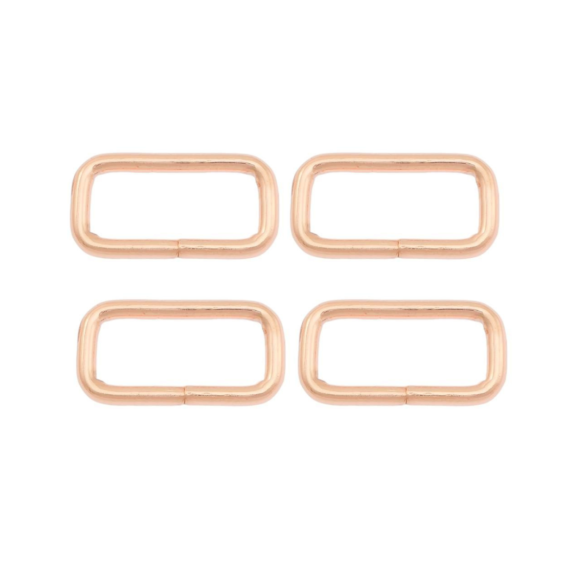 Taschenschlaufen vierkantig Metall 4 Stück - roségold