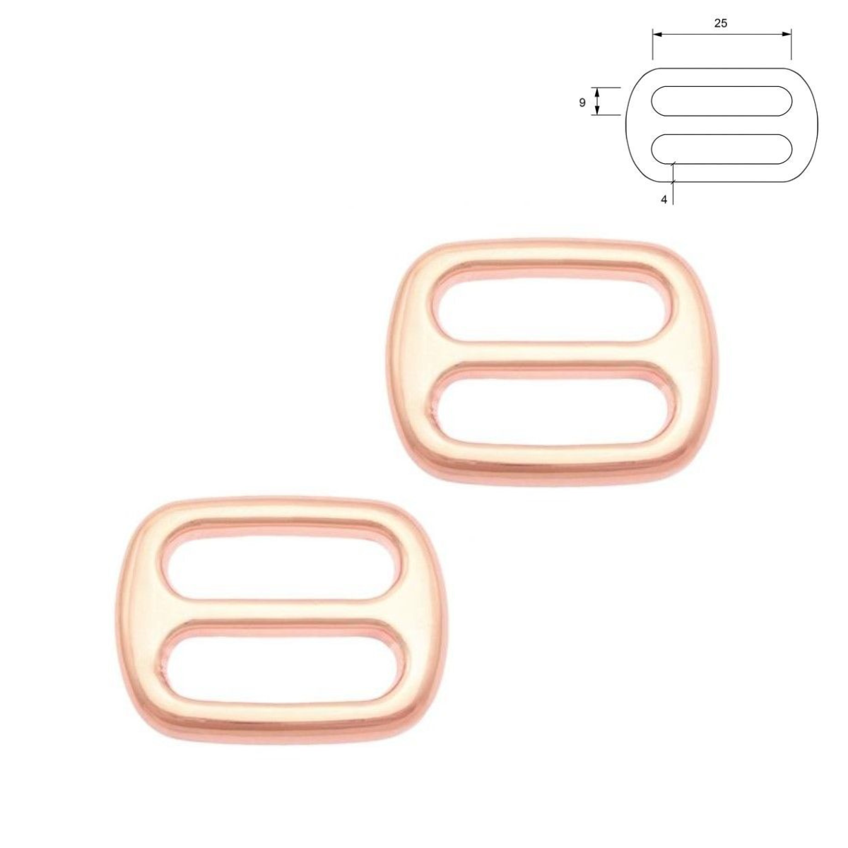 Leiterschnalle Metall 2 Stück - roségold