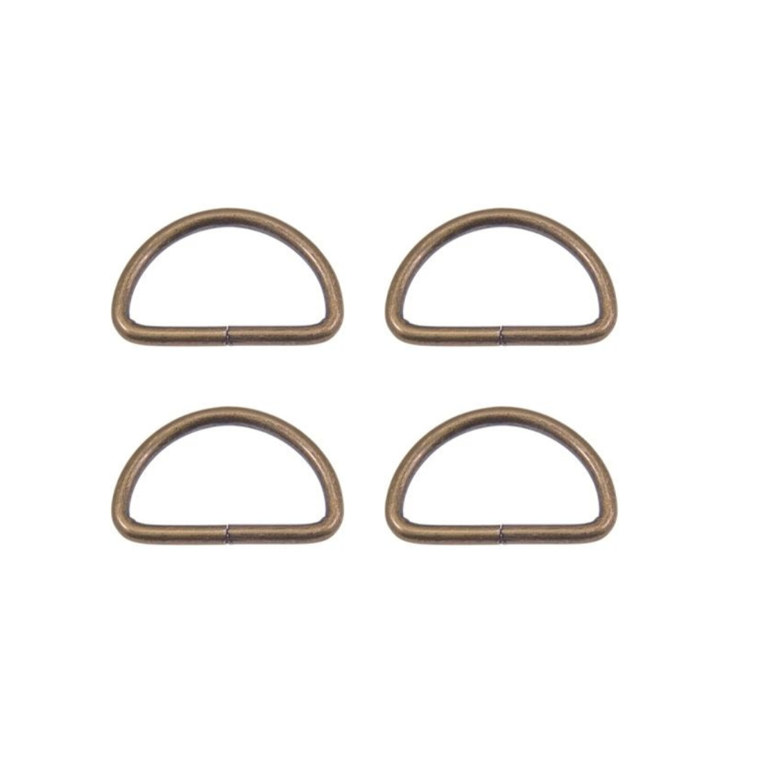 Halbrundringe / D-Ringe 4 Stück - altgold