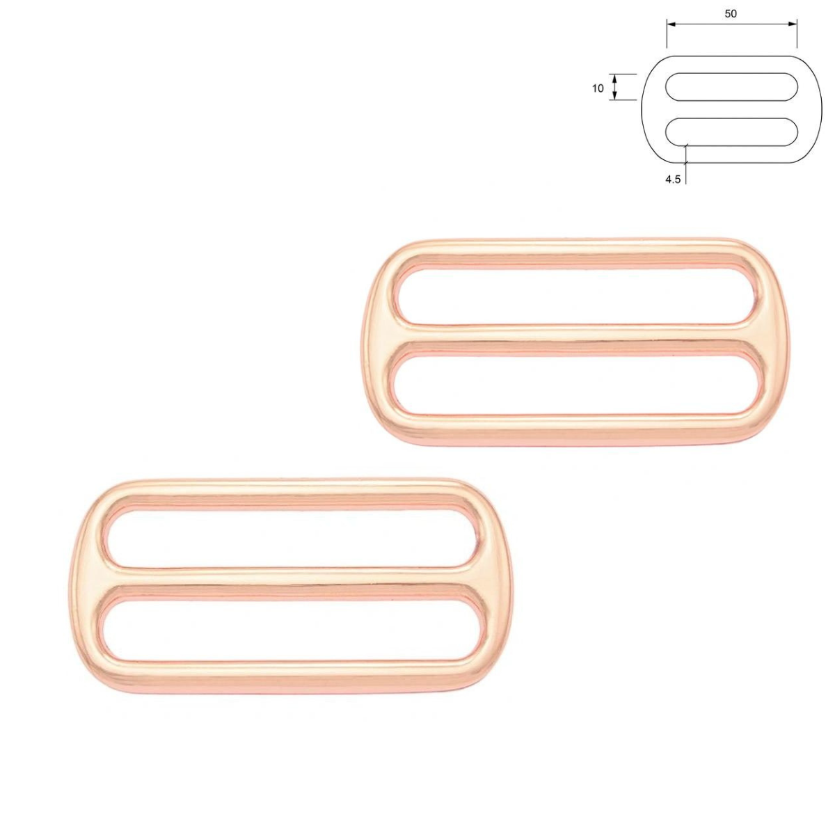 Leiterschnalle Metall 2 Stück - roségold