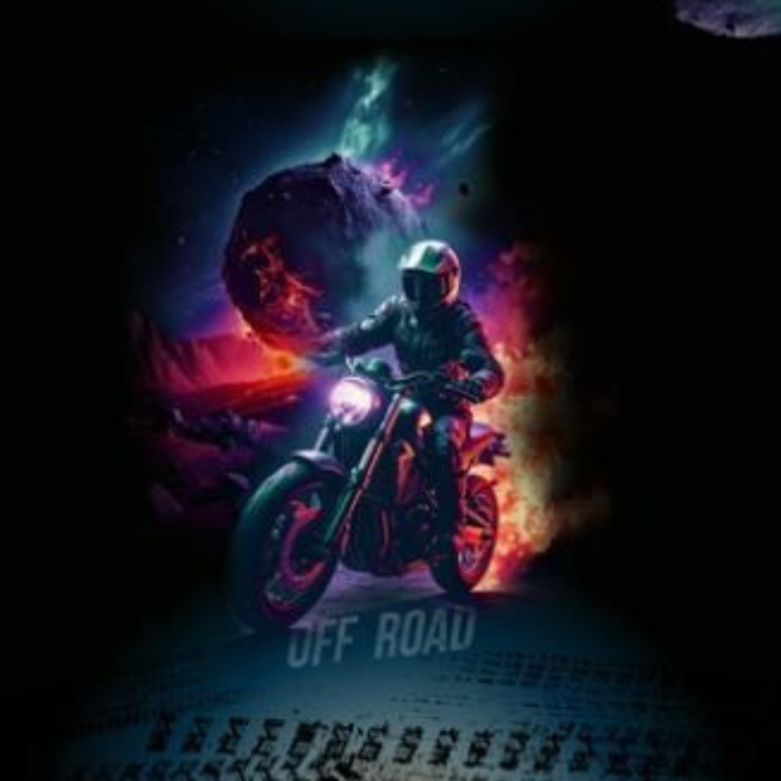 Panel "Motorrad" ca 75cm x 50cm - French Terry Stoff