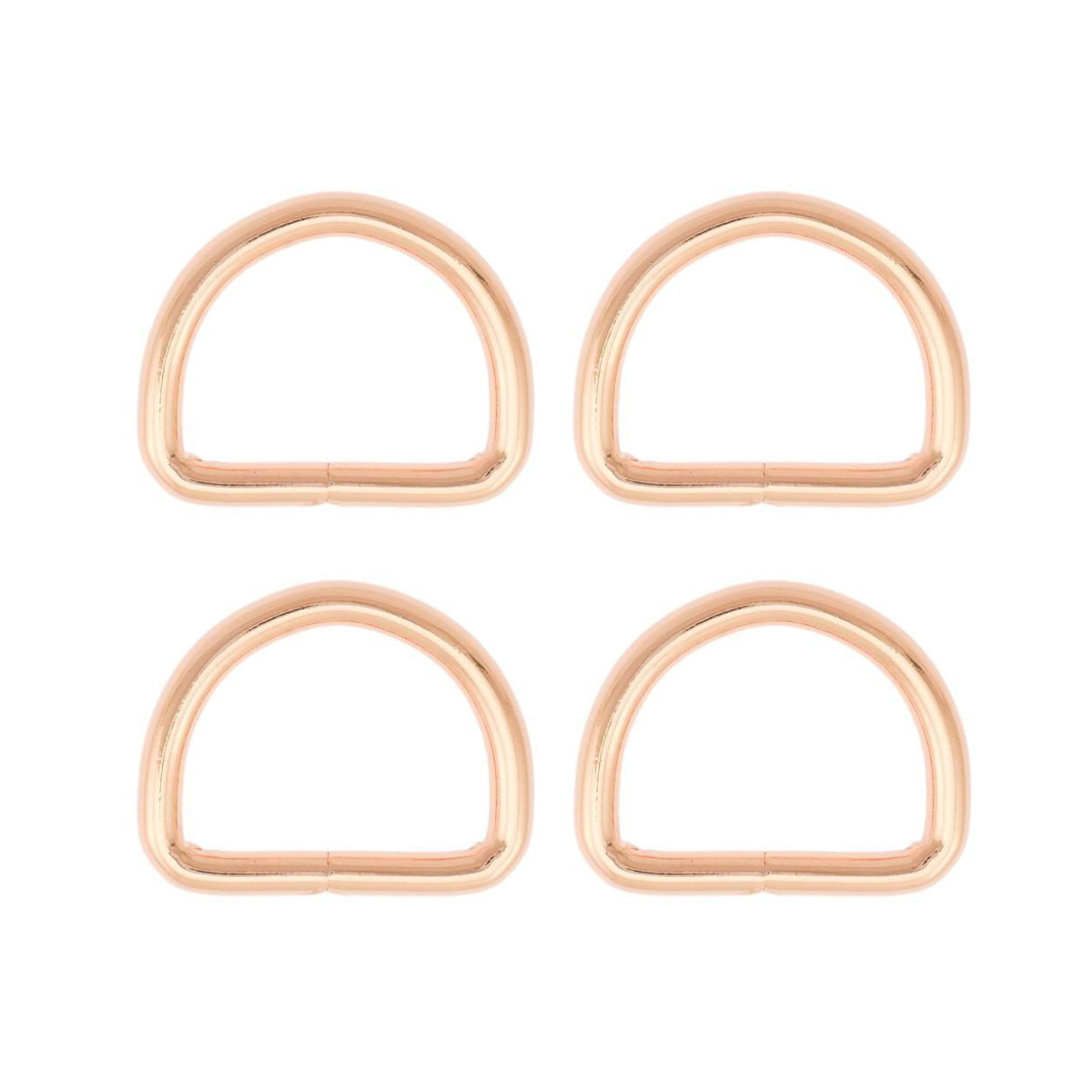 Halbrundringe / D-Ringe Metall - 4 Stück ca - roségold