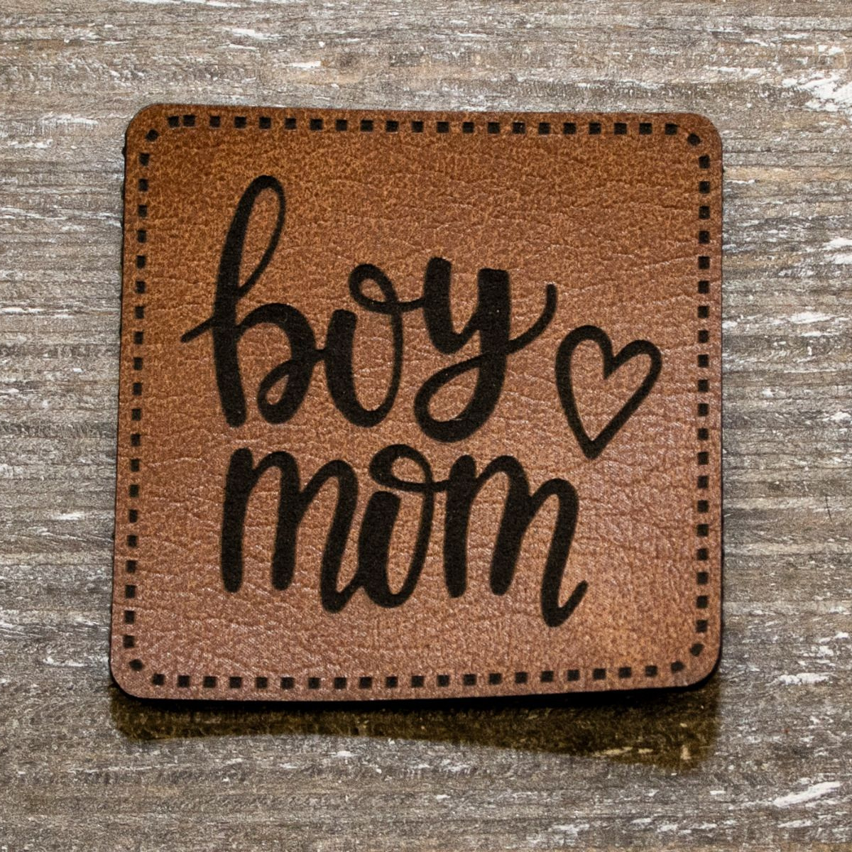 Label Kunstleder KDS - Boy Mom - braun