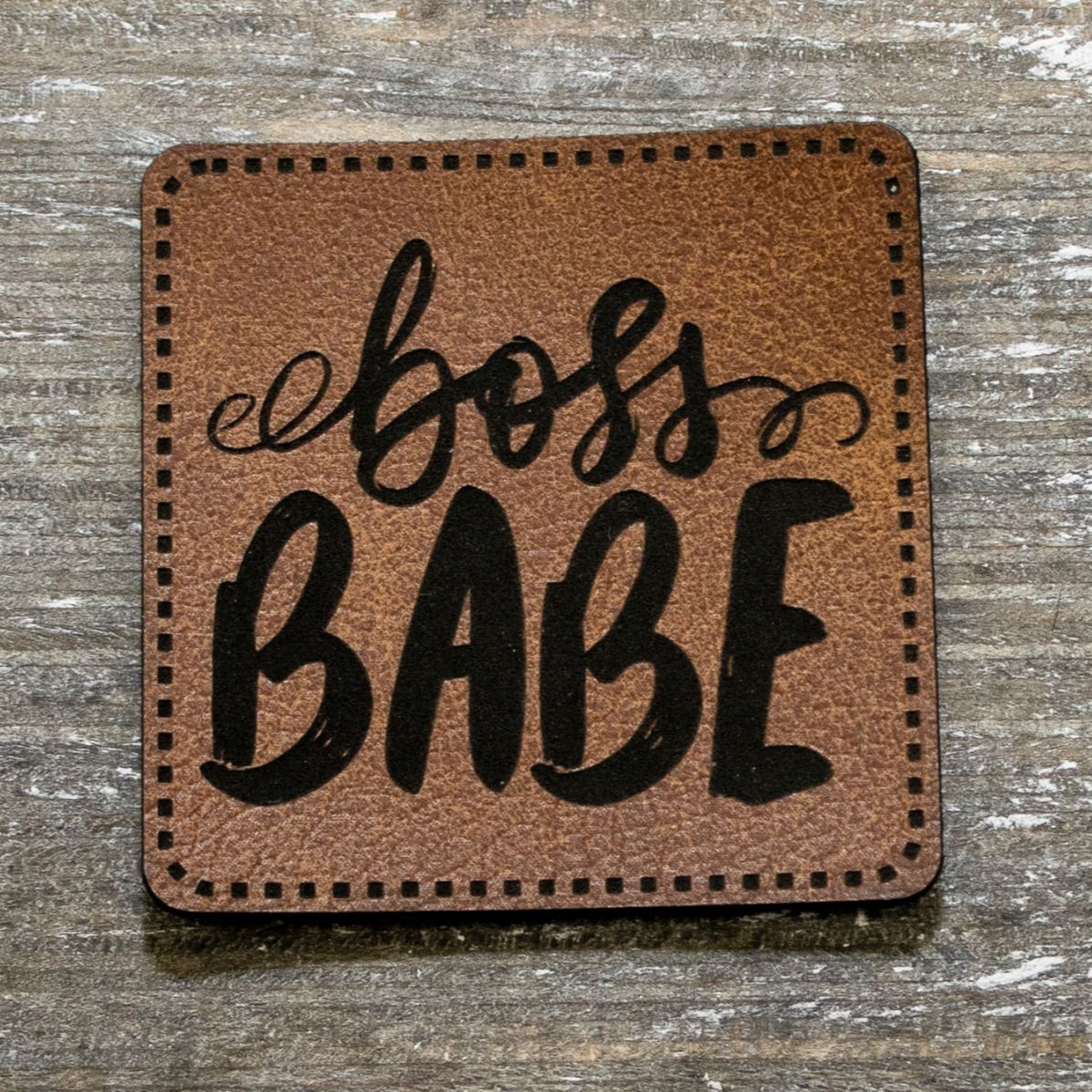 Label Kunstleder KDS - Boss Babe - braun