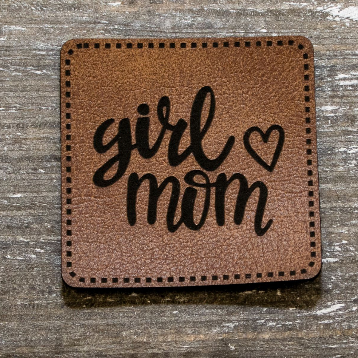 Label Kunstleder KDS - girl mom - braun