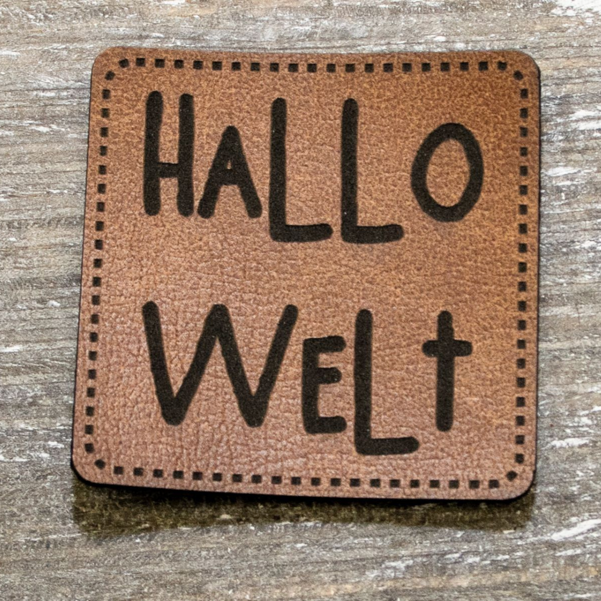 Label Kunstleder KDS - Hallo Welt