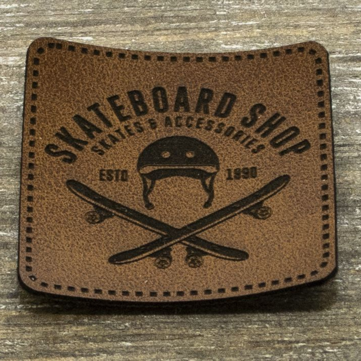 Label Kunstleder KDS - Skateboard Shop - braun