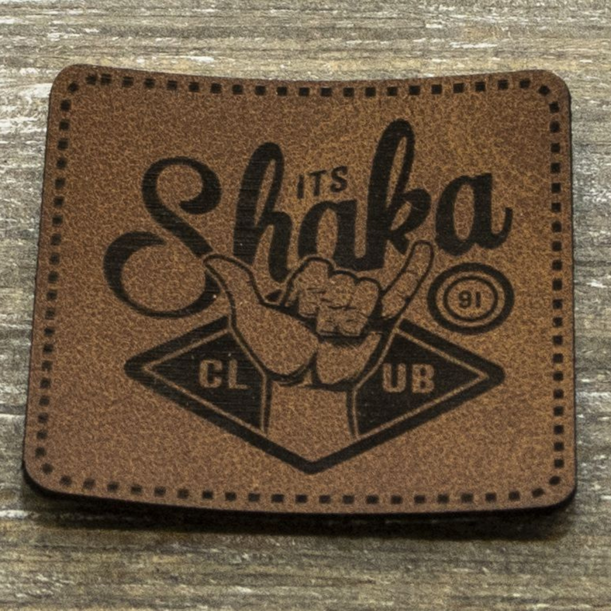 Label Kunstleder KDS - Its Shaka Club - braun