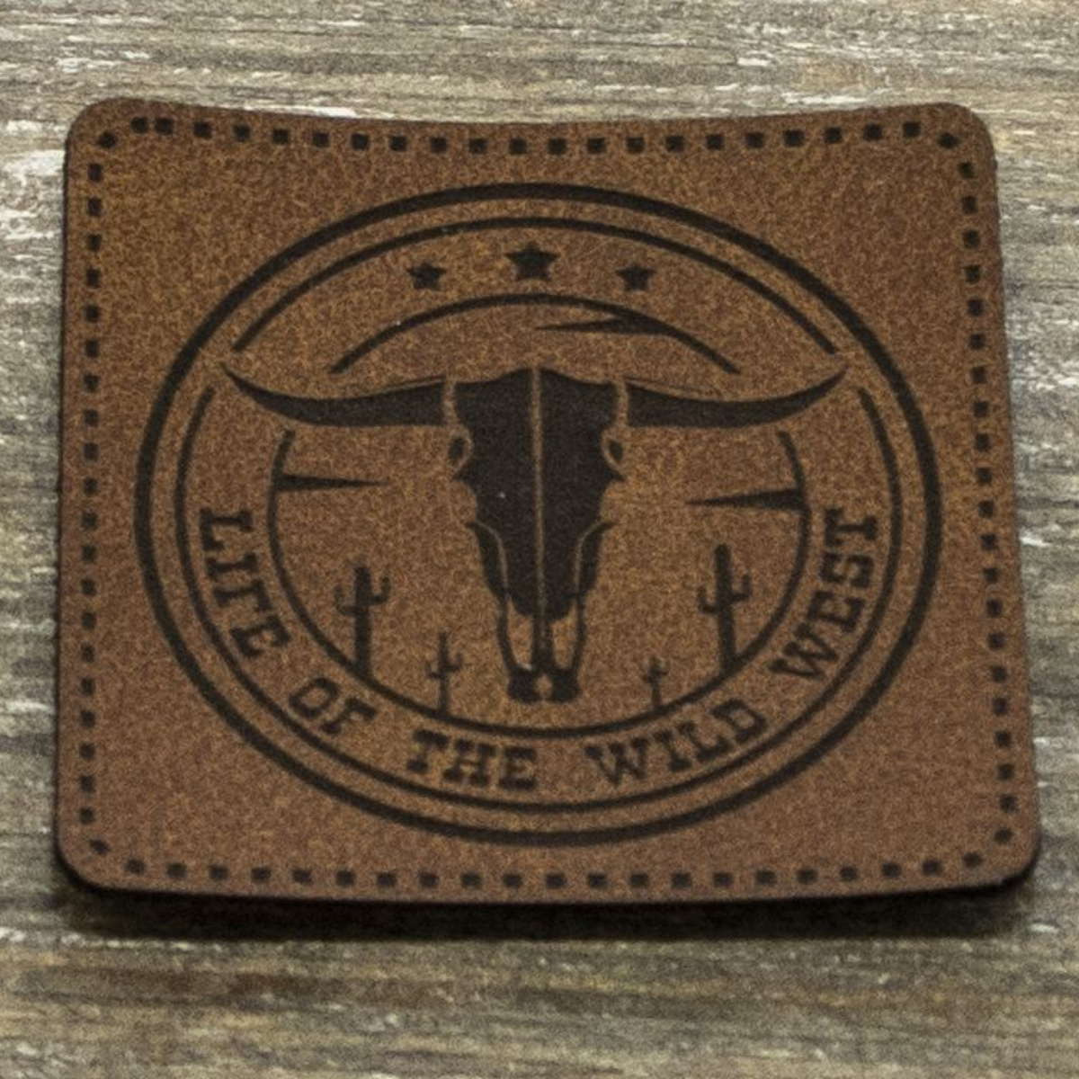 Label Kunstleder KDS - life of the wild west - braun