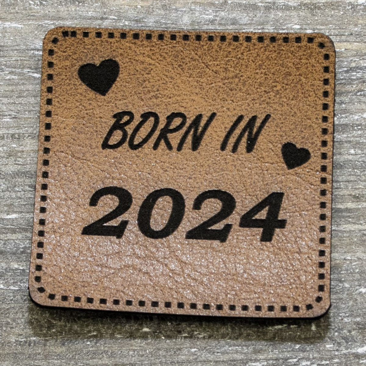 Label Kunstleder KDS - born in 2024 - braun