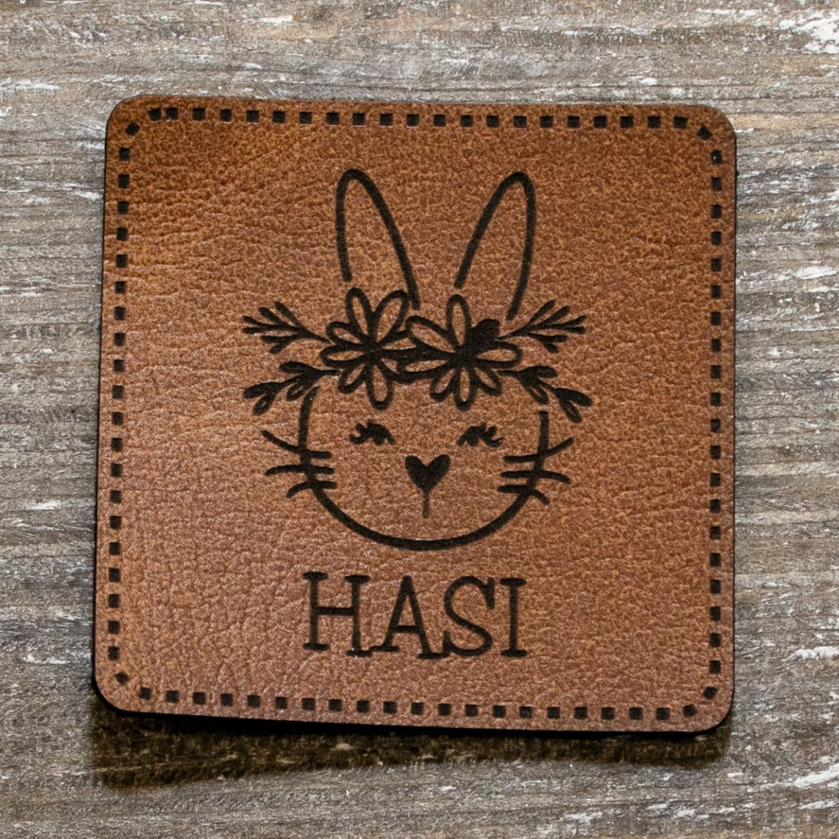 Label Kunstleder KDS - Hasi - braun