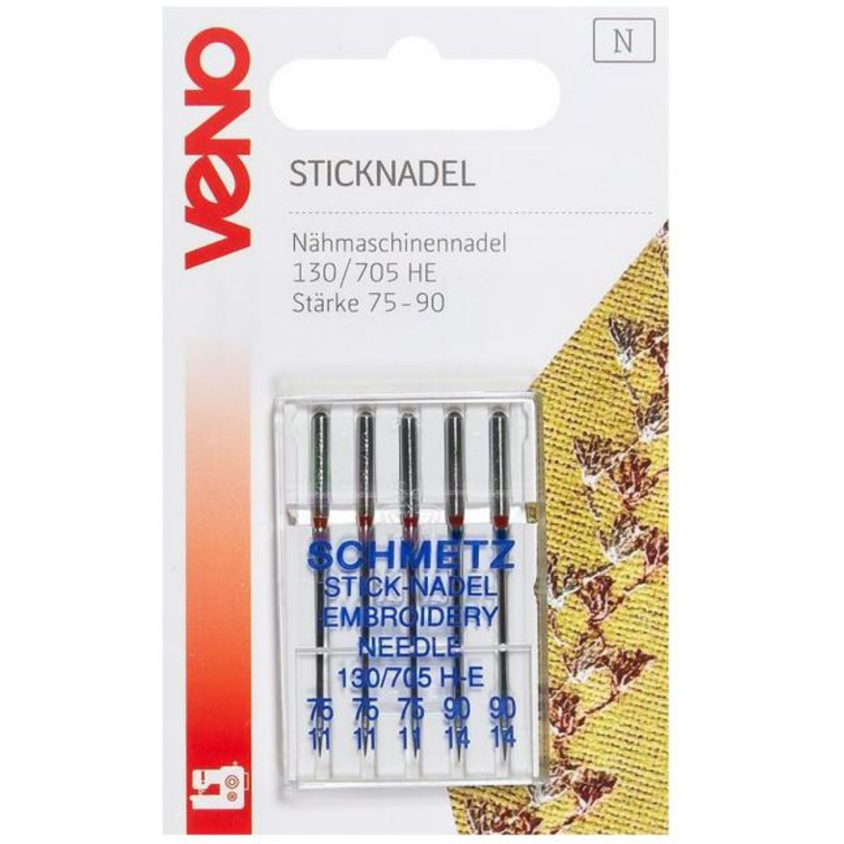 Schmetz Sticknadeln 130/705 Sticken 75/90mm - 5 Stück