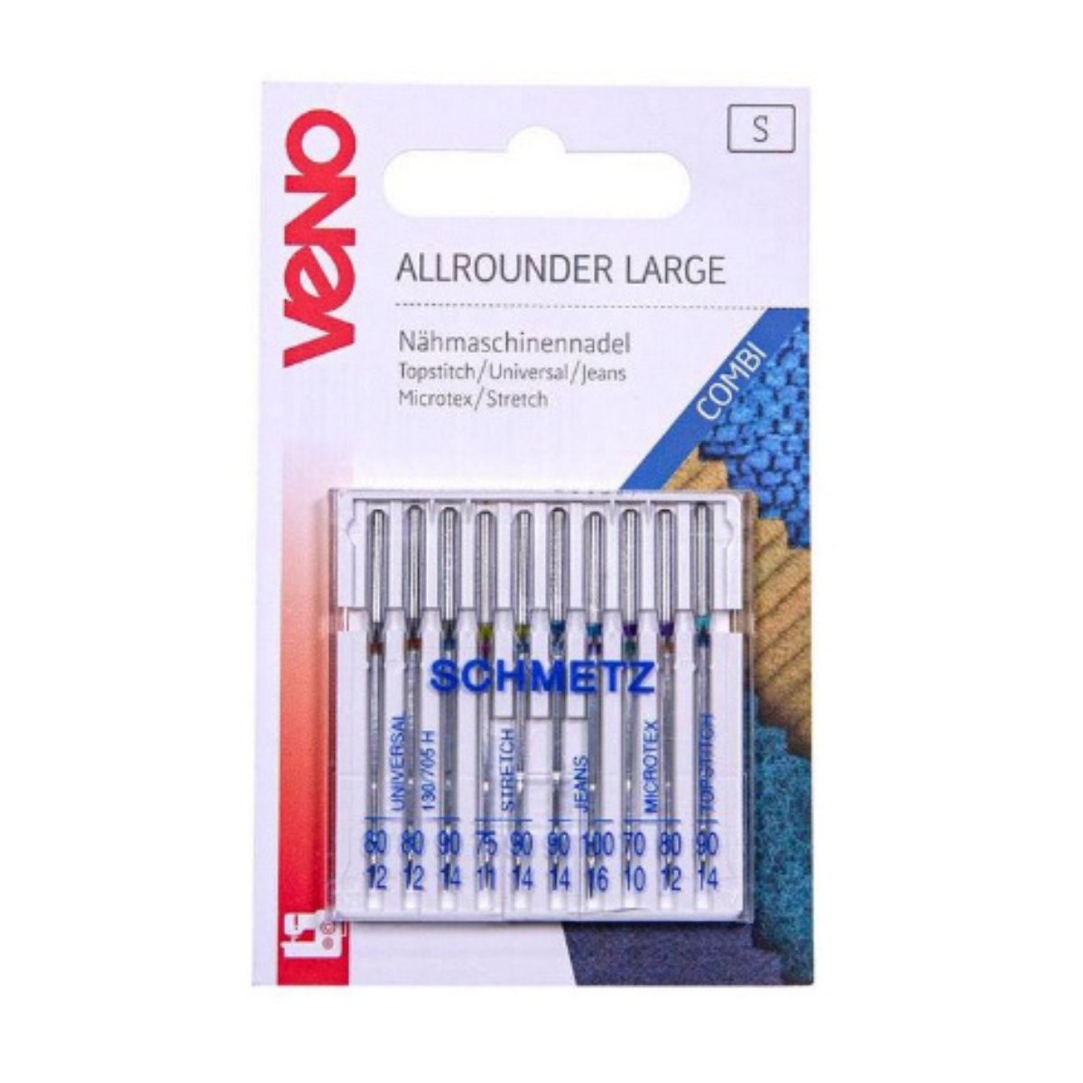 VENO Schmetz Nähmaschinennadel Allrounder Large 130/705 - 10 Stück - Mix