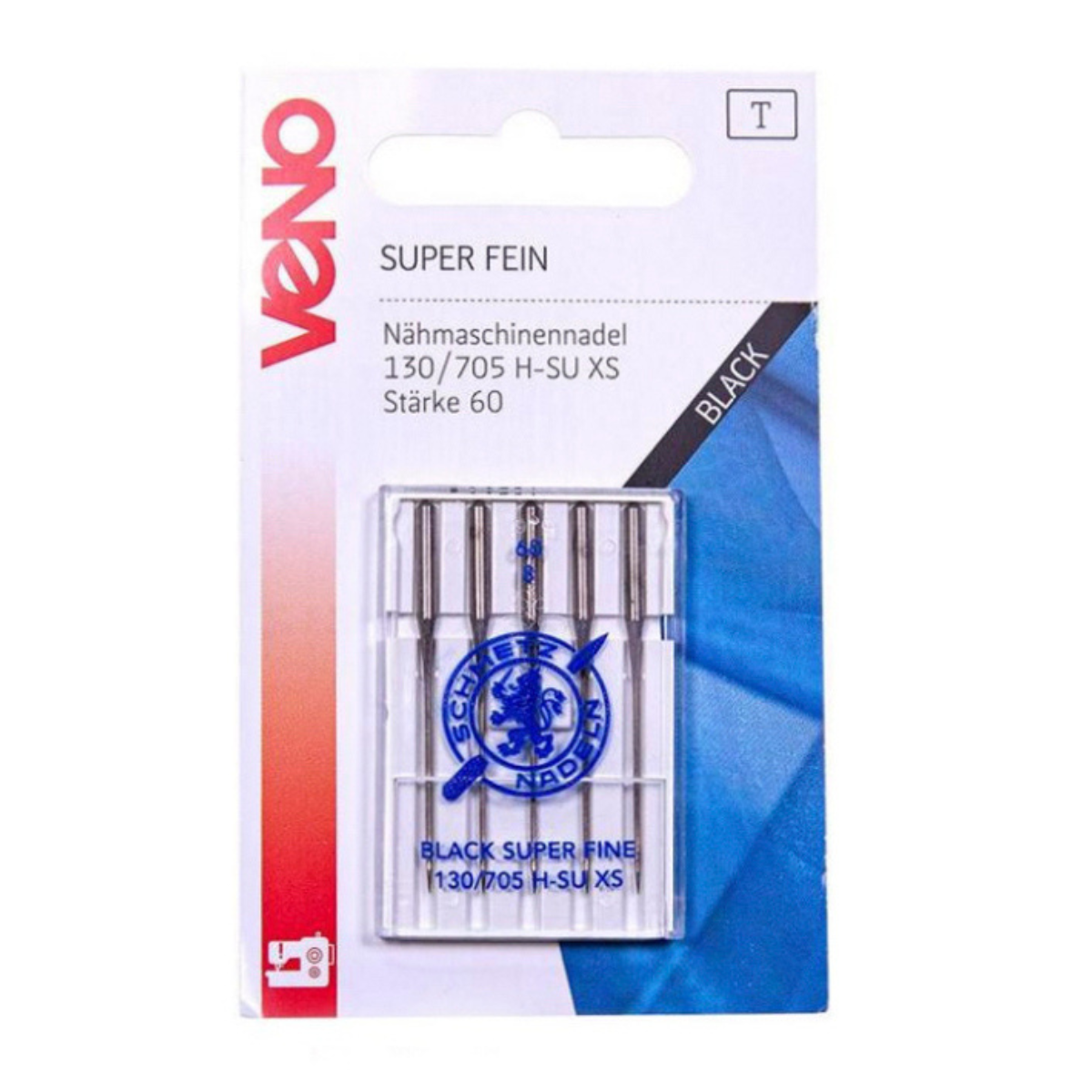 VENO Schmetz Nähmaschinennadel Super fein 130/705 Stärke 60 - 5 Stück