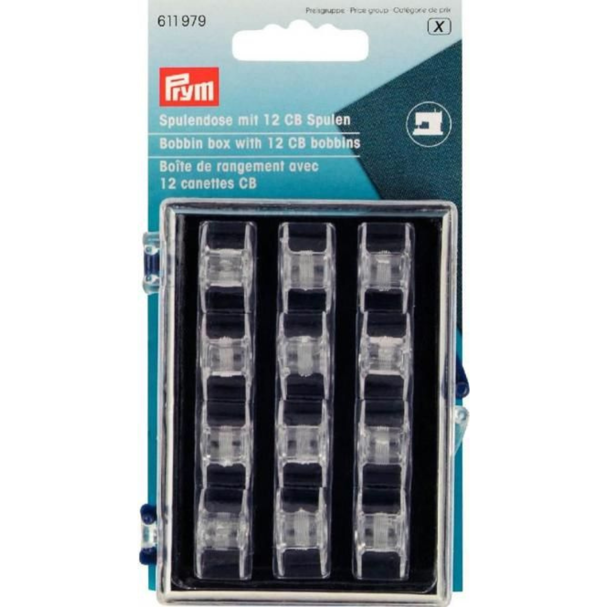 Prym Spulendose inklusive 12 CB Kunststoffspulen - lila