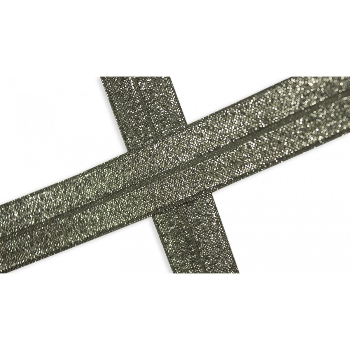 Elastisches Einfassband/Falzgummi 20 mm mit Glitzerfäden - uni