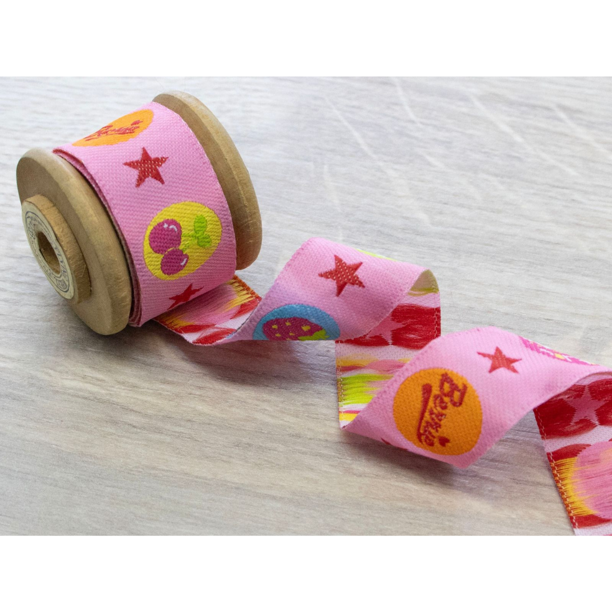 Webband ca. 20 mm - Früchte - pink