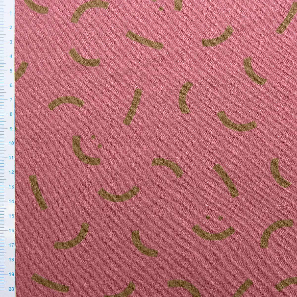 Leichter Interlock - Smileys - beere