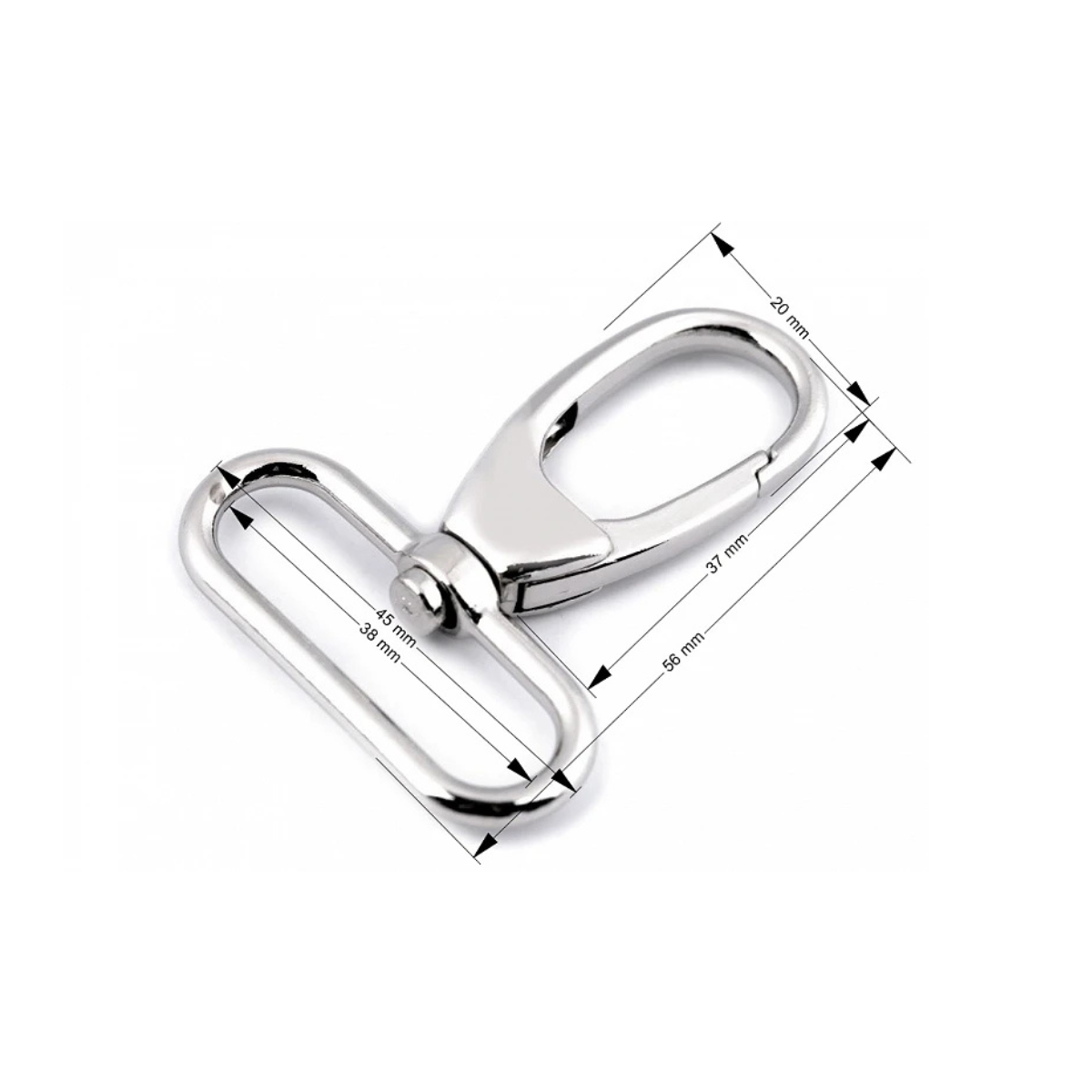 Karabiner Metall - 1 Stück ca. 38 mm