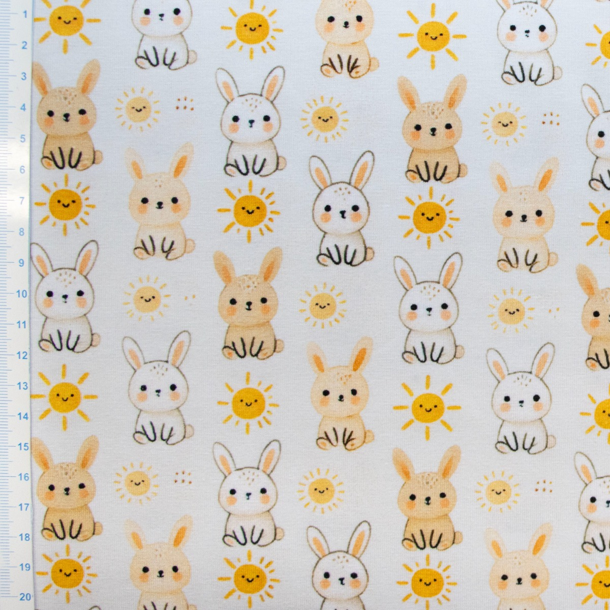 Jersey Digitaldruck – süße Häschen – hellgrau