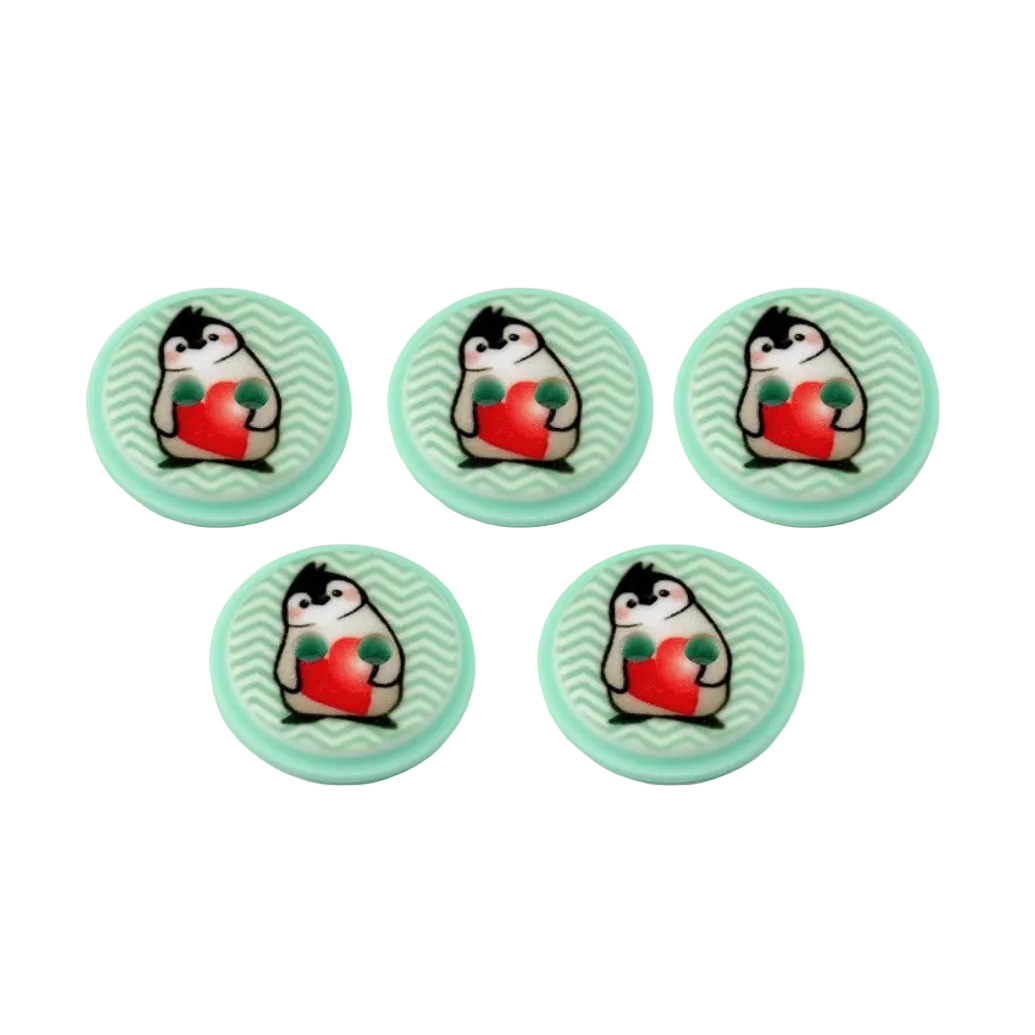 Kinderknöpfe 5 Stück/15 mm - Pinguin - mint