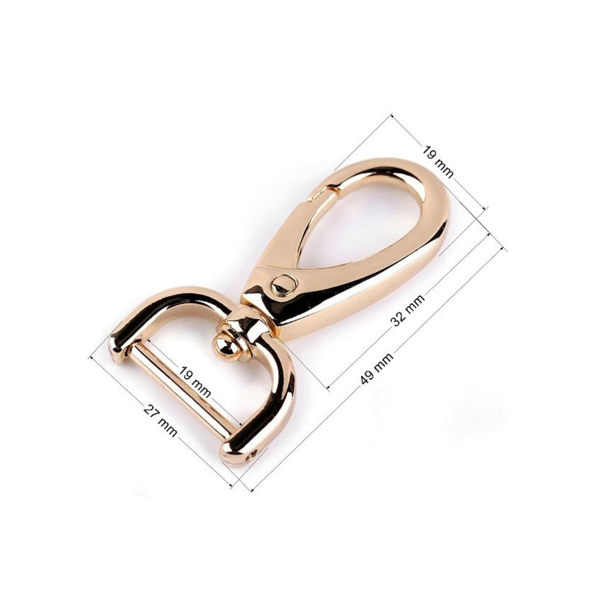 Karabinerhaken Metall - 1 Stück ca. 19 mm - anthrazit