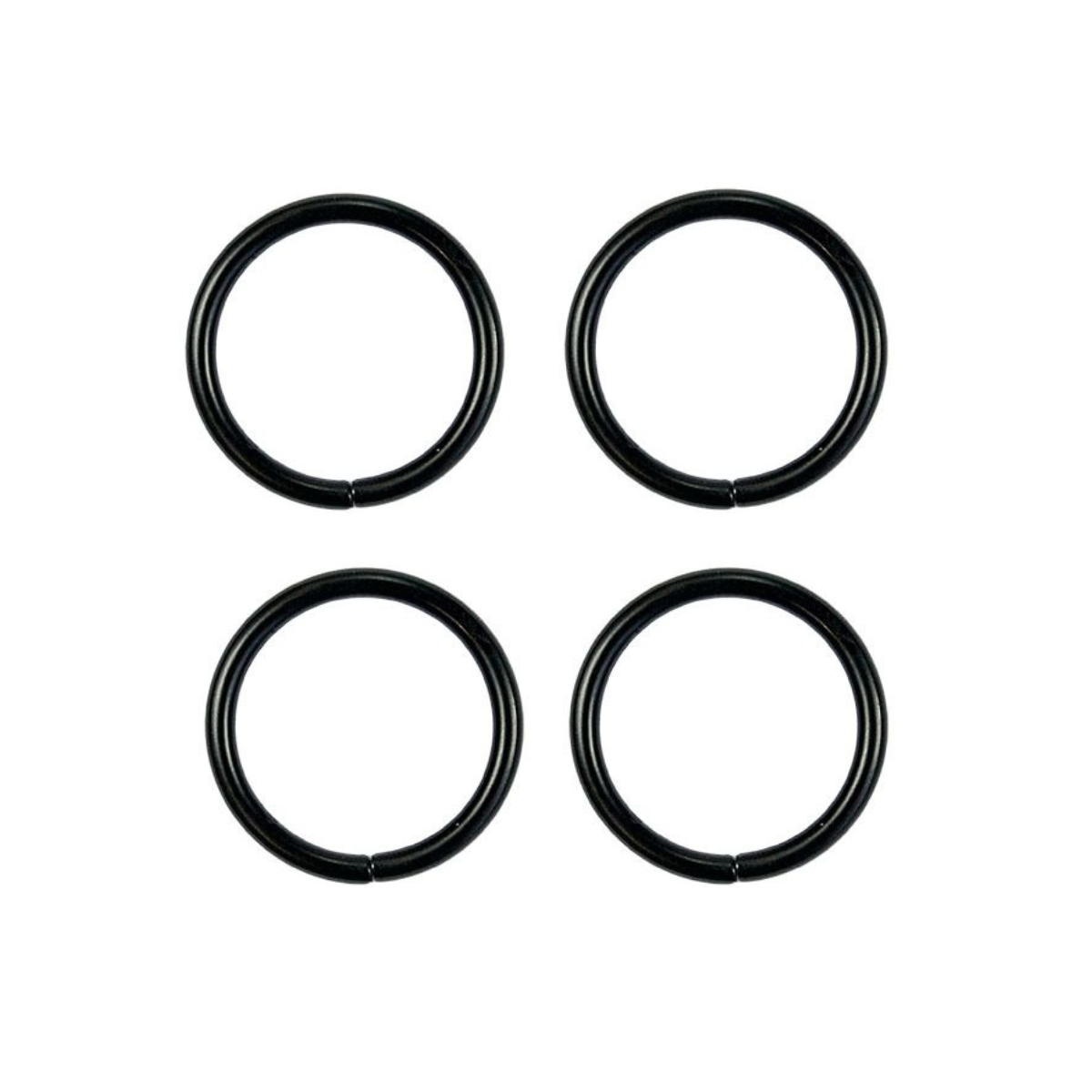 O-Ring Rundring Metall 4 Stück - schwarz matt