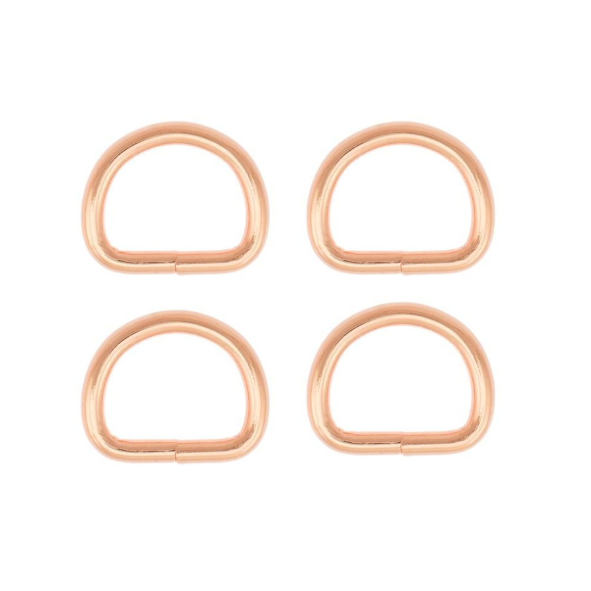 Halbrundringe / D-Ringe Metall - 4 Stück ca - roségold