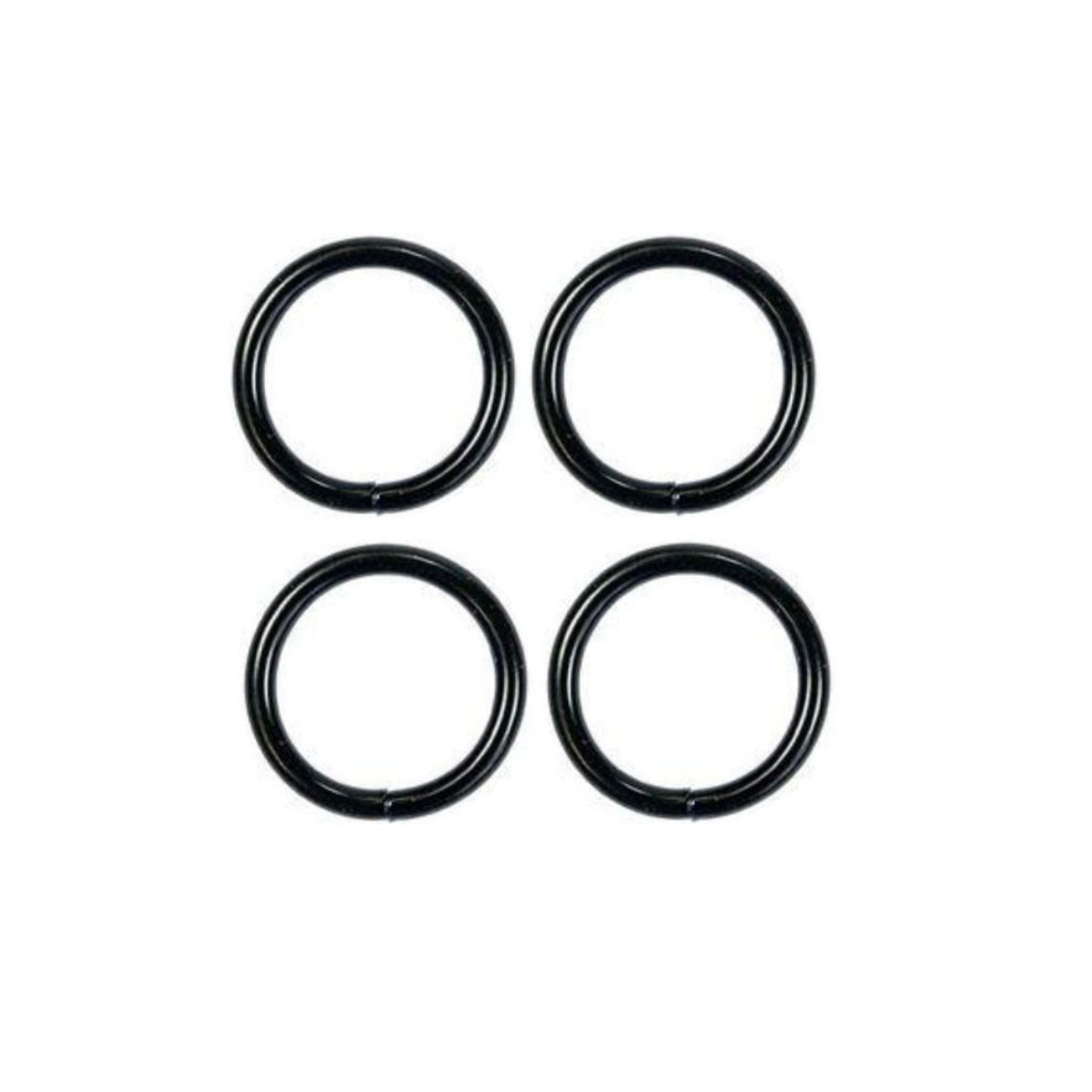 O-Ring Rundring Metall 4 Stück - schwarz matt