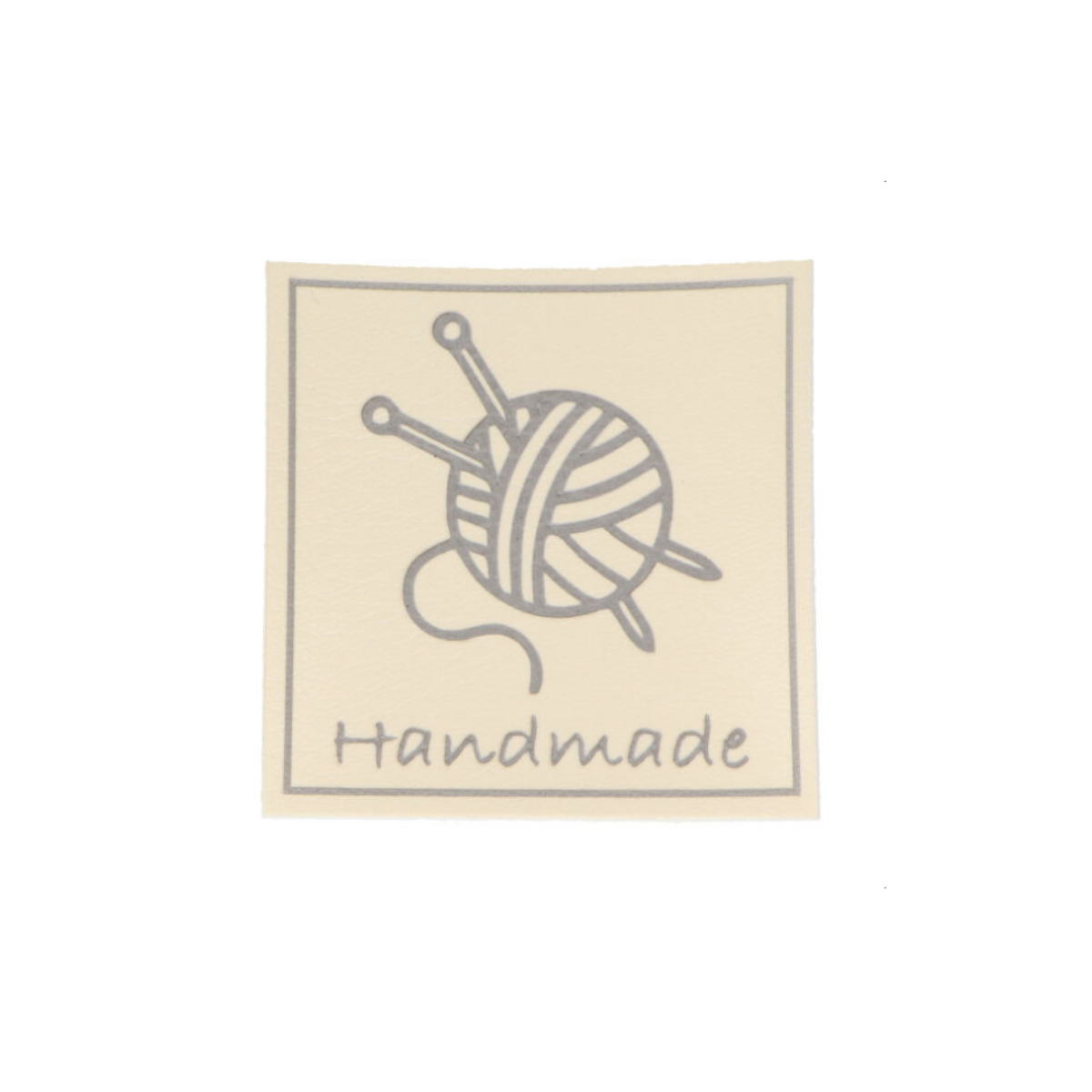 Applikation/Label aus ökologischem Kunstleder - Handmade Wollknäul