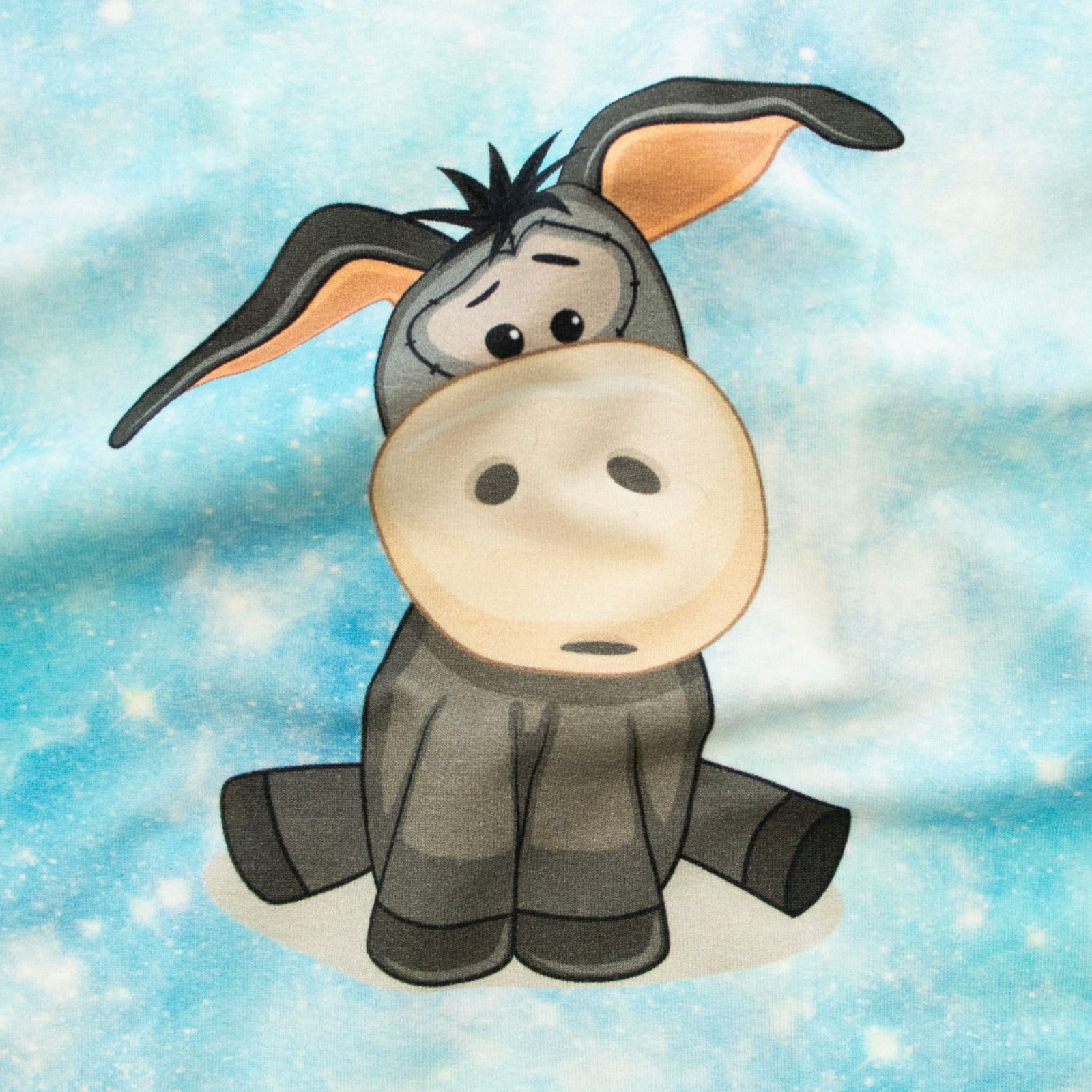 Sweat French Terry PANEL ca 30 cm x 36 cm - süßer Esel