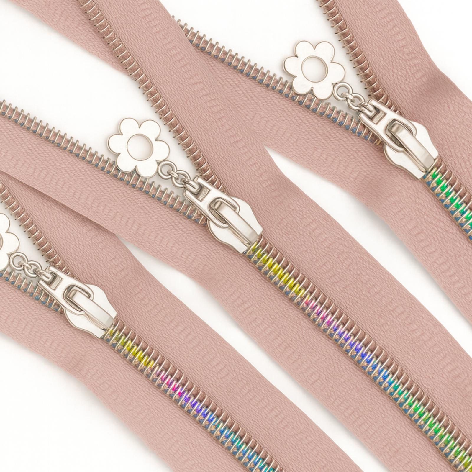 Regenbogen Endlosreißverschluss + Schieber mit Blume