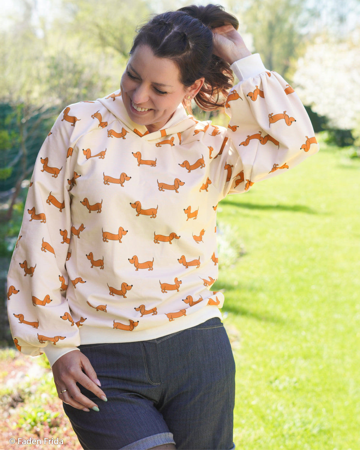 French Terry Swafing Terry der Dackel  by Cherry Picking - Dackel - naturbeige