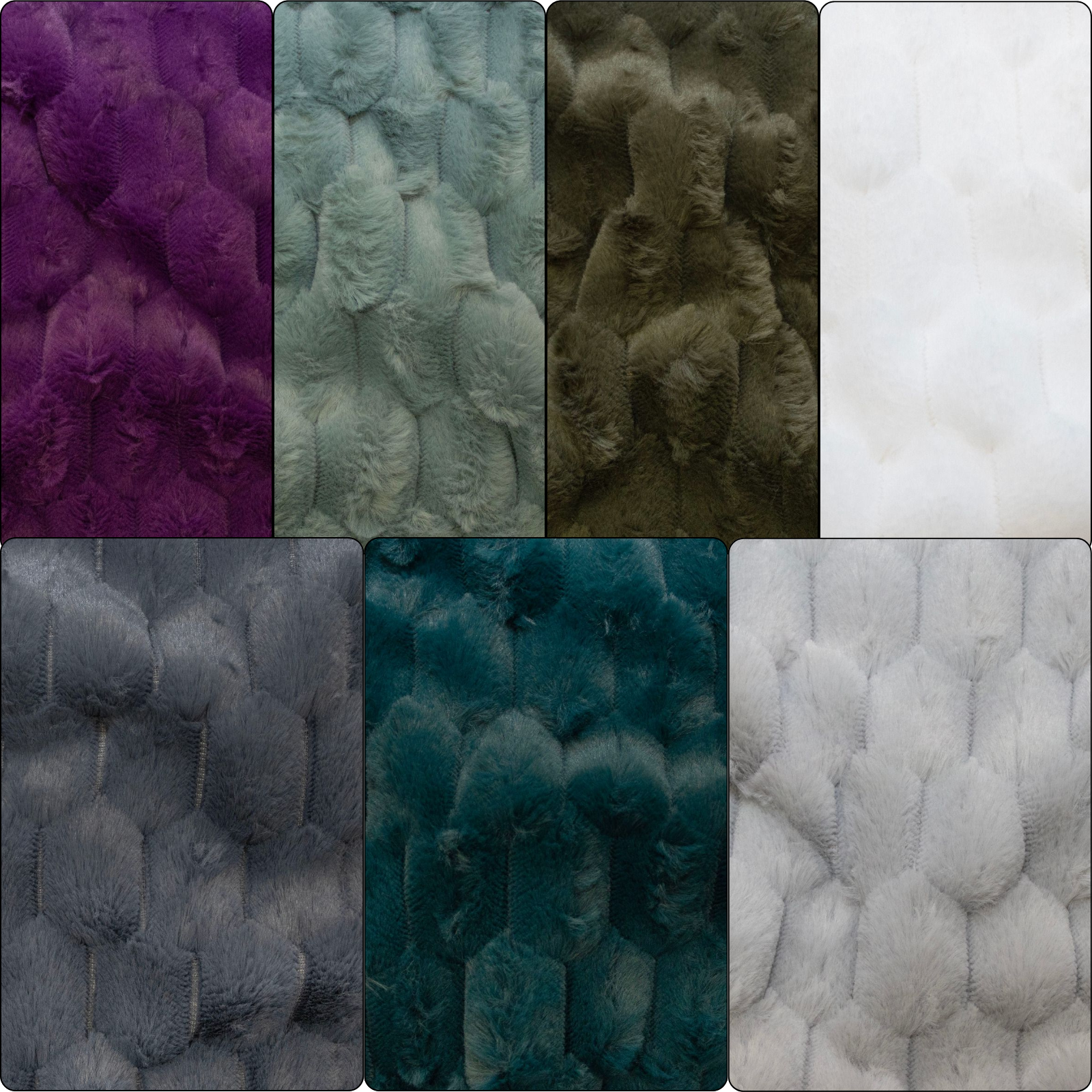 Fellimitat Stoff - Wabenmuster