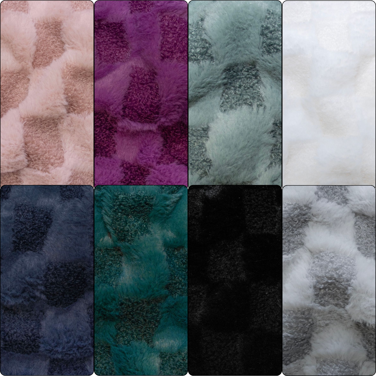 Fellimitat Bouclé Stoff - Karomuster