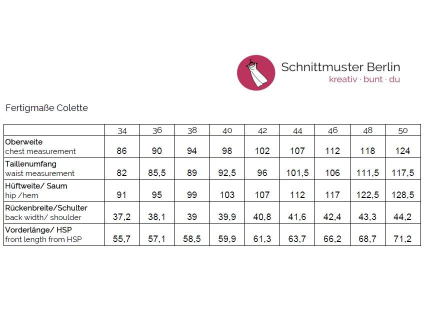 Papierschnittmuster Weste Colette