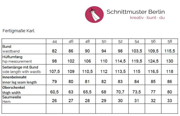 Papierschnittmuster Sweathose Karl