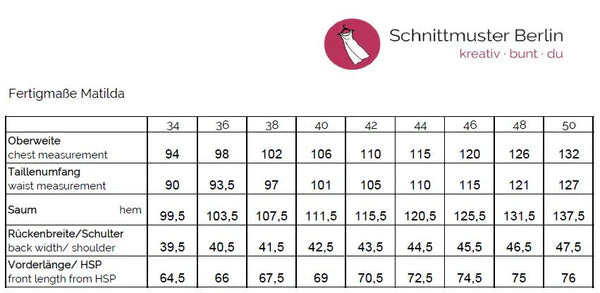 Papierschnittmuster Bluse Mathilda