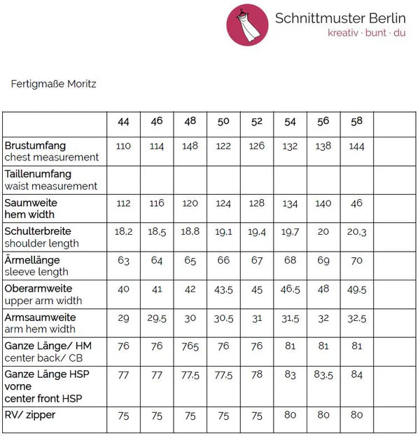 Papierschnittmuster Sportliche Windjacke Moritz