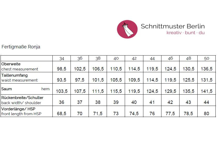 Papierschnittmuster Bluse Ronja