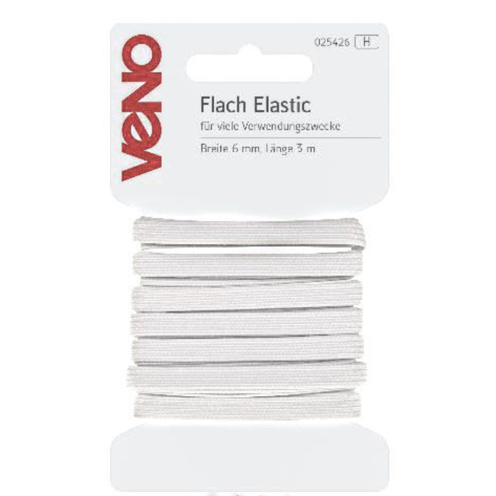 Flach Elastic Band SB 6mm x 3m Coupon - weiß