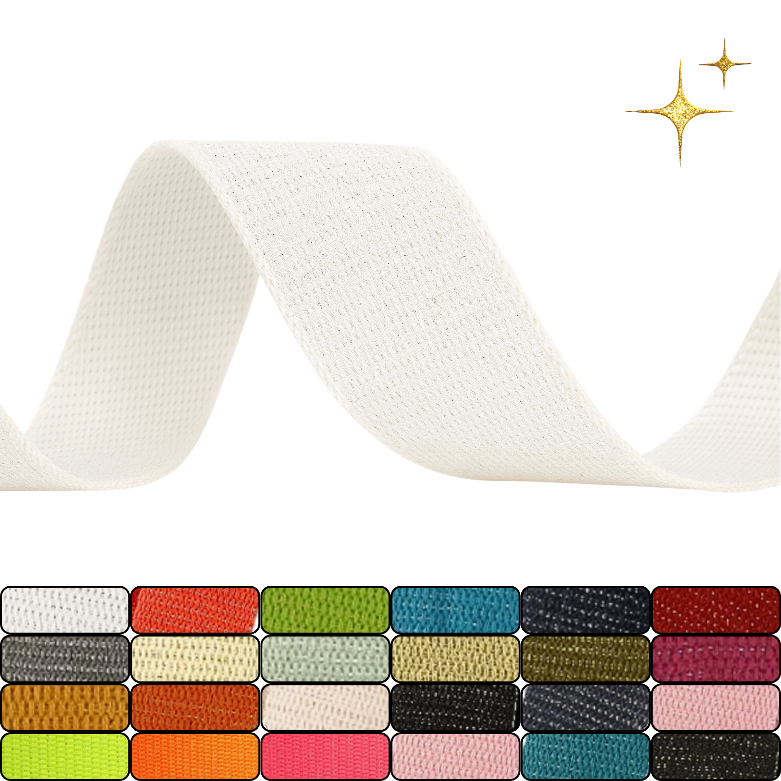 Gurtband mit Glitzerfäden 30 mm