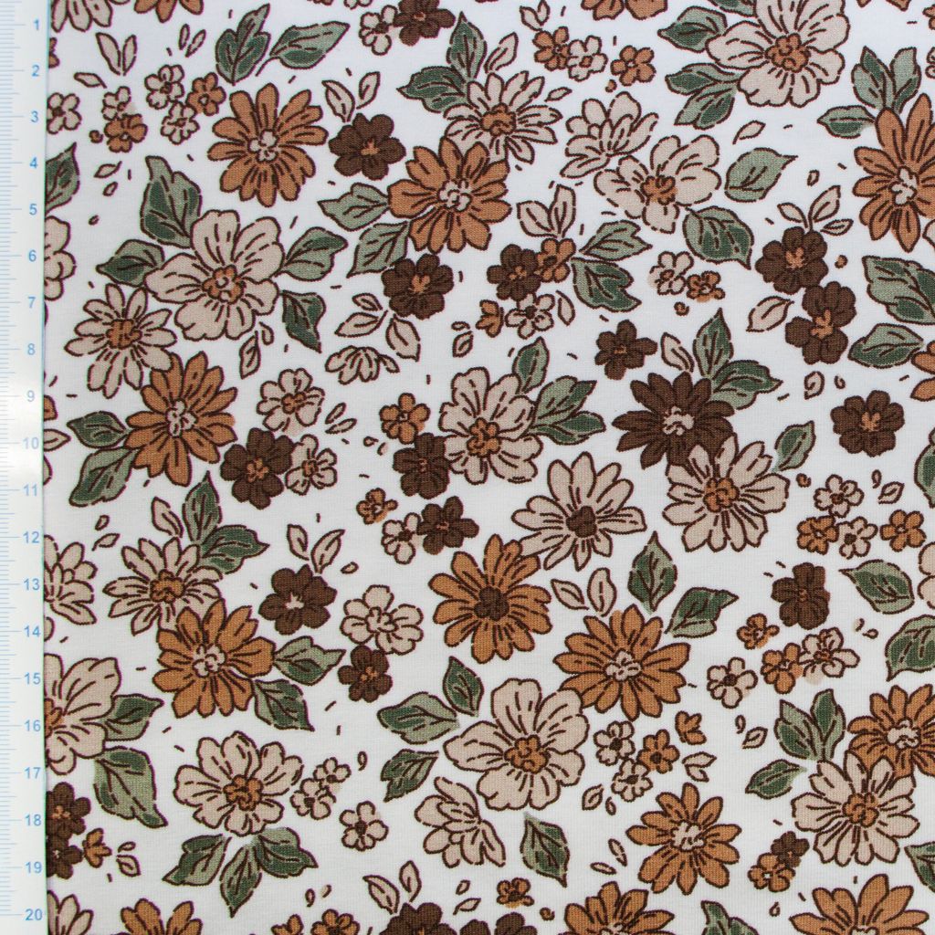 🌻Baumwolle Jersey Stoff Digitaldruck - Blümchen