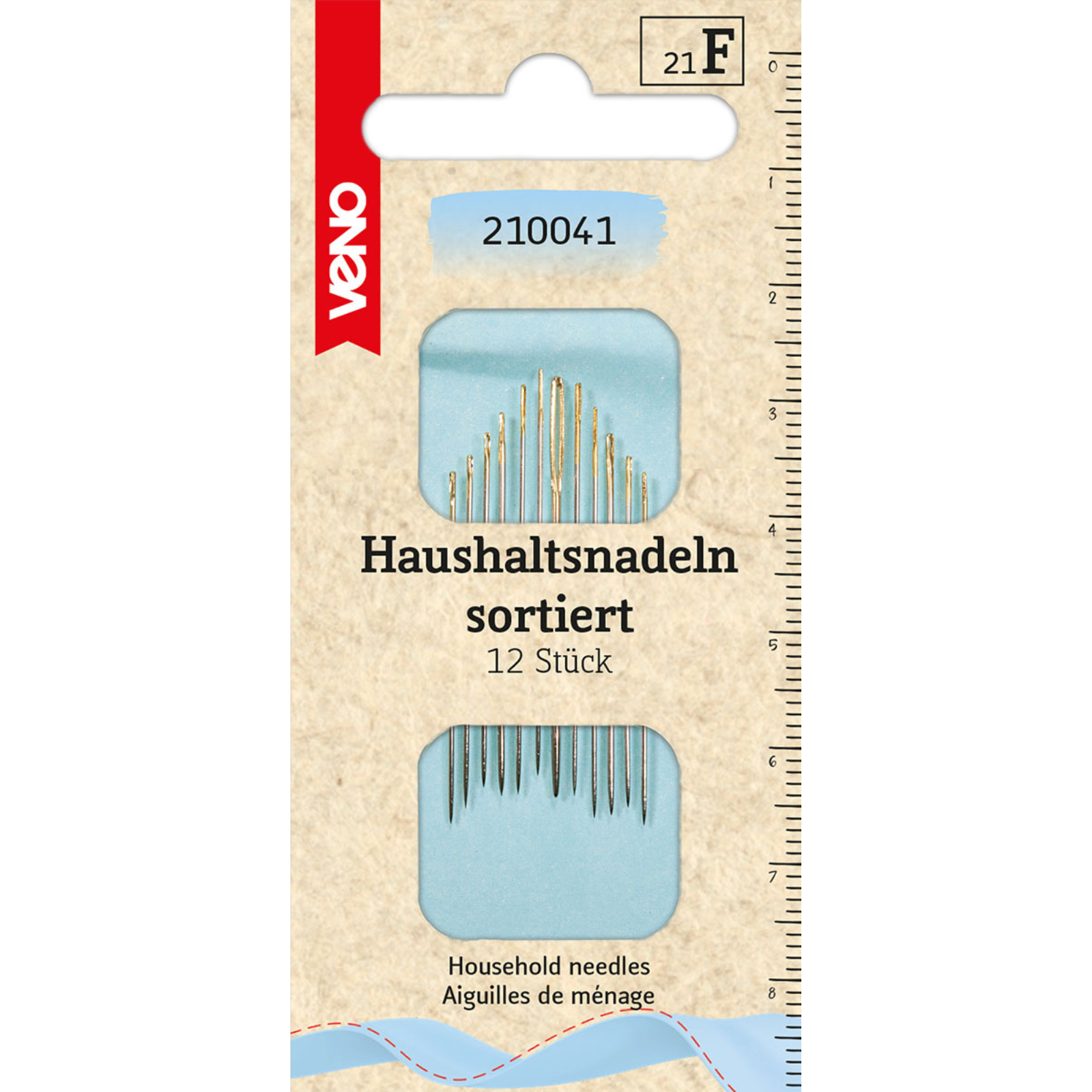 Haushaltsnadeln sortiert - Goldöhr - 12 Stück