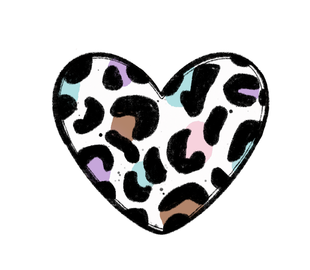 Bügelbild Applikation - Katzengold Design Kitty Love Flower - Herz - Leo