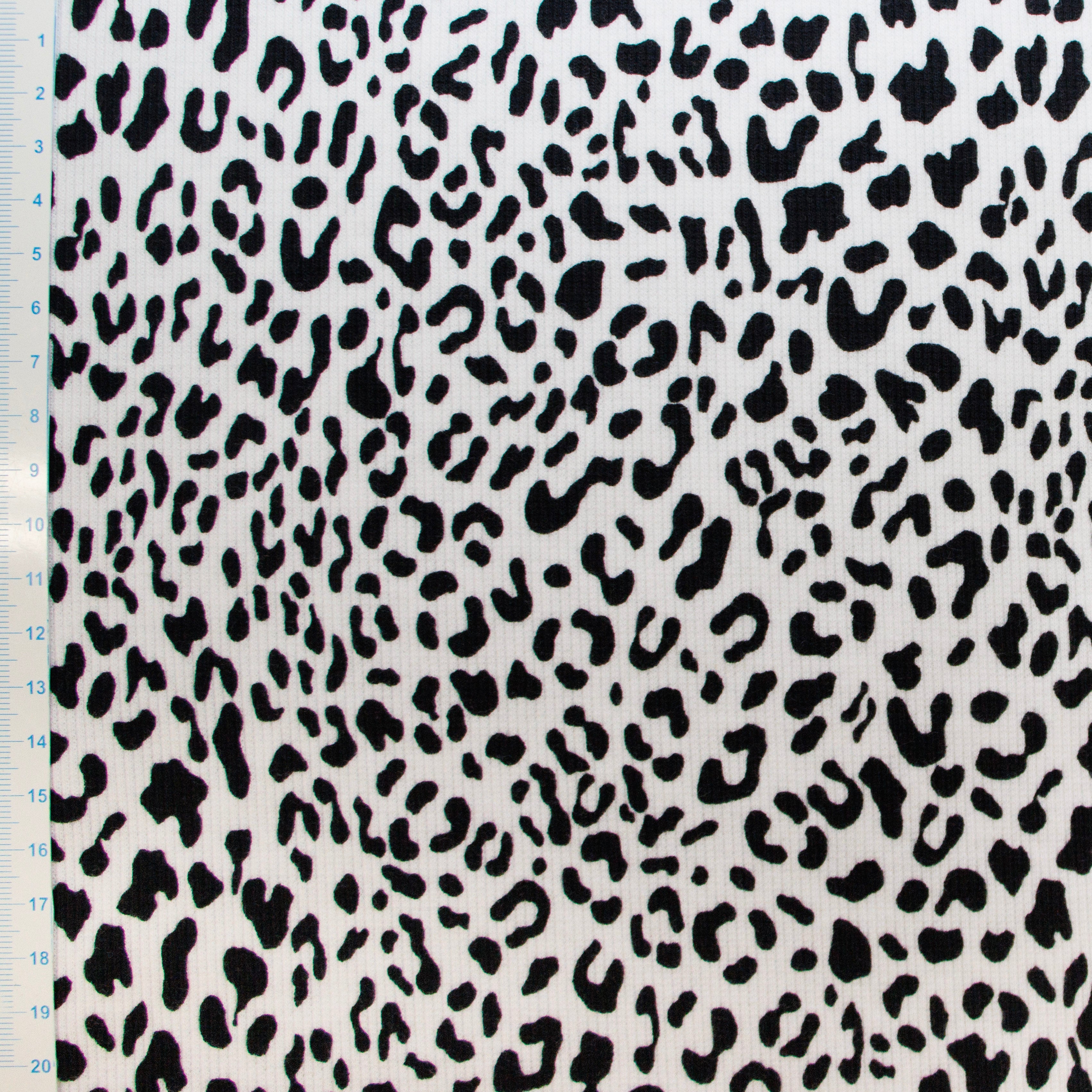 Ripp-Jersey Stoff Digitaldruck - Leo Animalprint - wollweiß