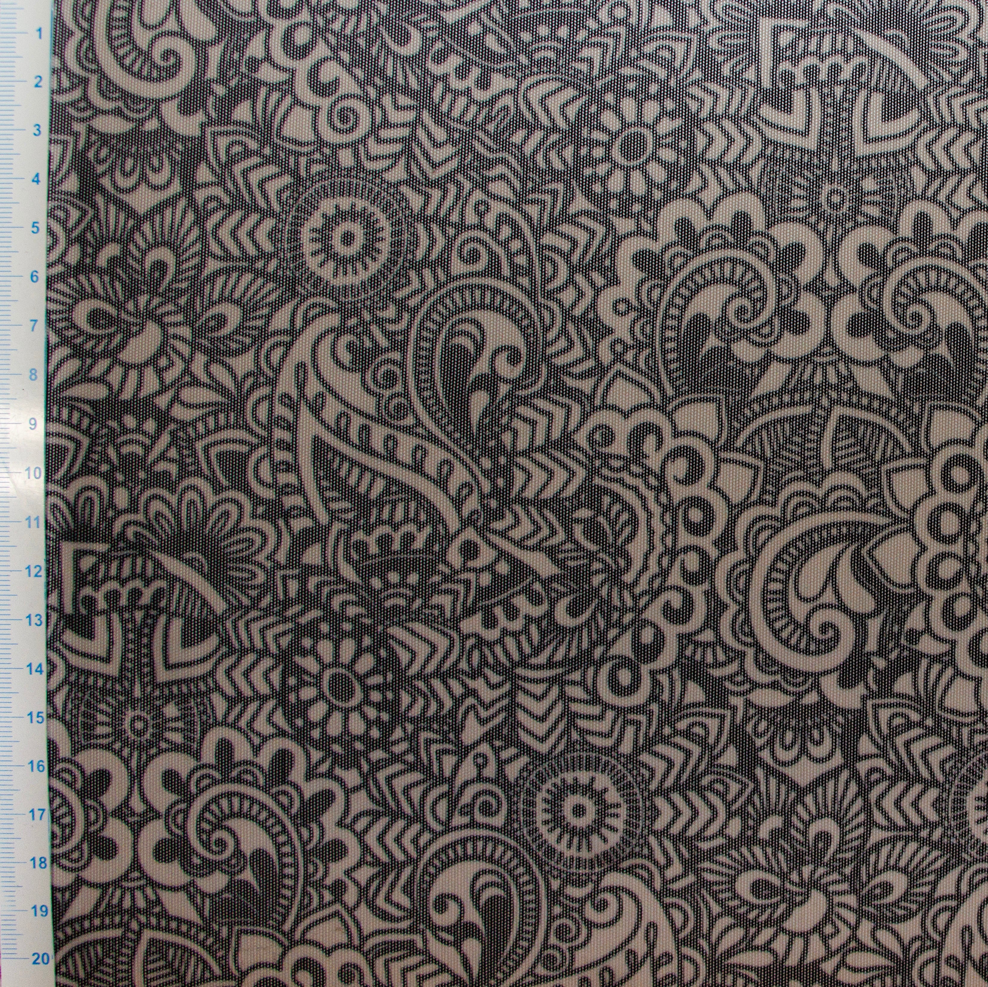 Mesh dehnbar - Paisleymuster - beige